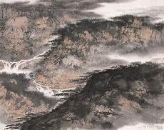 傅抱石画庐山